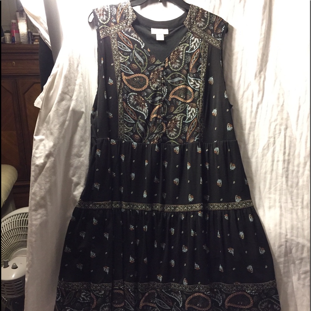Women’s Hobo black paisley mini dress Size L